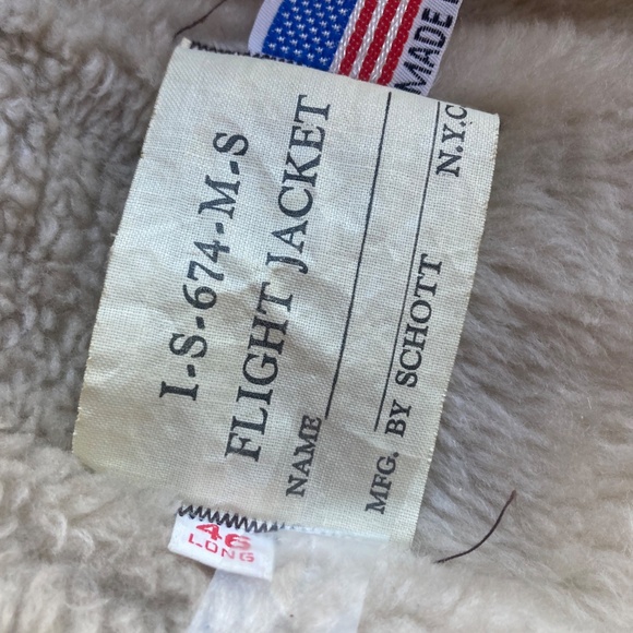 SCHOTT I-S-674-M-S FLIGHT JACKET - Picture 9 of 12